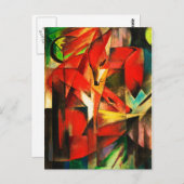 フランツマークザキツネレッドキツネアモダンート絵画ズ ポストカード (正面/裏面)