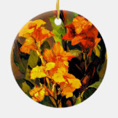 フランツ絵画・ビショフのフローラ、カンナ・リリー、 セラミックオーナメント (裏面)