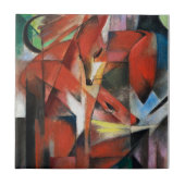 フランツ絵画・マルク有名キツネ(1913) タイル (正面)