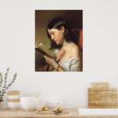 フランツ・アイブル – レズンデ読・メドチェン（の少女）, 1850 ポスター (キッチン)