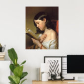 フランツ・アイブル – レズンデ読・メドチェン（の少女）, 1850 ポスター (ホームオフィス)