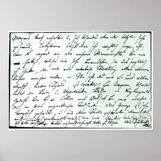 フランツ・シューベルトからのサイン手紙 ポスター (正面)