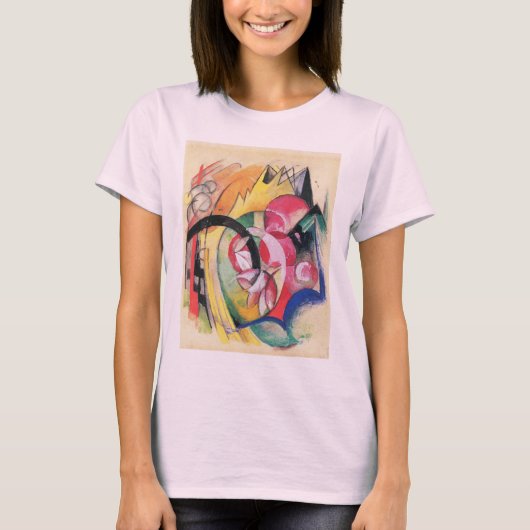 フランツ・マルクの抽象的な形（別名: 色とりどりの花） Tシャツ (正面)