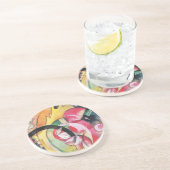 フランツ・マルクの抽象的な花 (別名：色付きの花) コースター (側面)