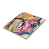 フランツ・マルクの抽象的な花 (別名:色付きの花) タイル (側面)