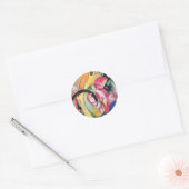 フランツ・マルクの抽象的な花（別名：色付きの花） ラウンドシール (封筒)