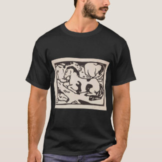 フランツ・マルクの芸術 二匹の猫、青と黄色 フランツ・マルク Tシャツ
