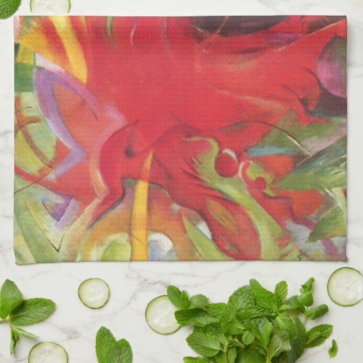 フランツ・マルクの闘う形態（Kämpfende Formen）、ヴィンテージ ファインアート キッチンタオル (折り畳み)