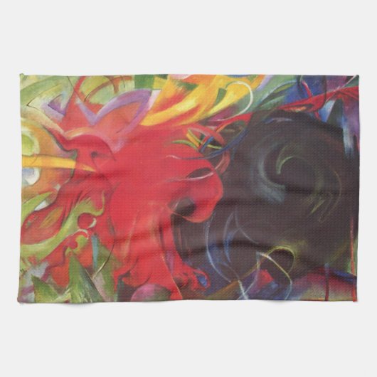 フランツ・マルクの闘う形態（Kämpfende Formen）、ヴィンテージ ファインアート キッチンタオル (横)