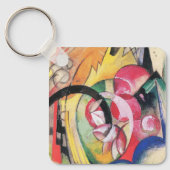 フランツ・マルクの『色彩の花』（別名：抽象的な形』, Franz Marc キーホルダー (正面)