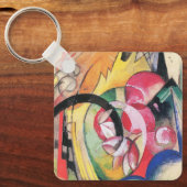 フランツ・マルクの『色彩の花』（別名：抽象的な形』, Franz Marc キーホルダー (正面)