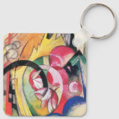 フランツ・マルクの『色彩の花』（別名：抽象的な形』, Franz Marc キーホルダー (裏面)