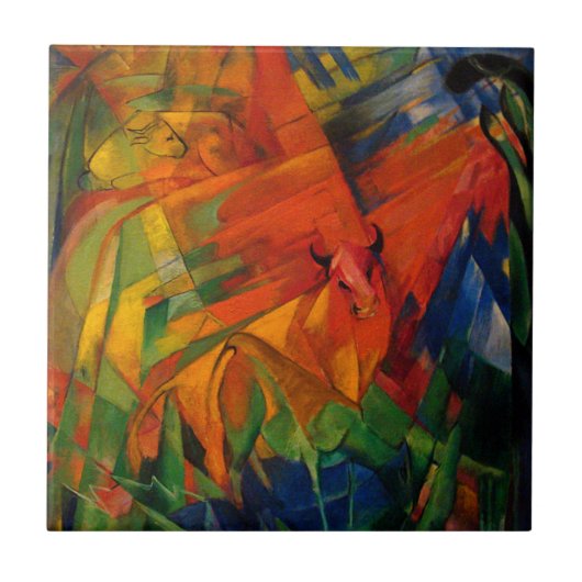 フランツ・マルクの『風景の中の動物』 タイル (正面)