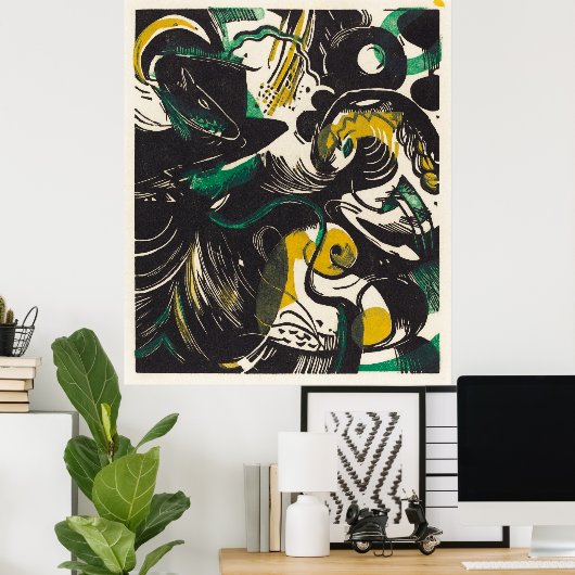 フランツ・マルク抽象芸術創世記II表現主義アート ポスター (ホームオフィス)