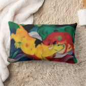 フランツ・マルク著黄色い牛 ランバークッション (ブランケット)