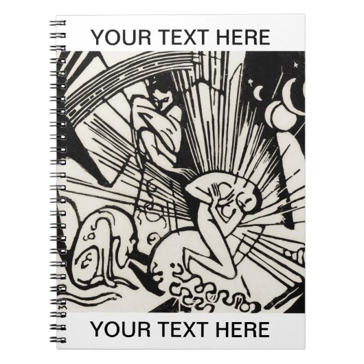 フランツ・マルク・ウッドカットのパーソナライズされた和解 ノートブック (正面)