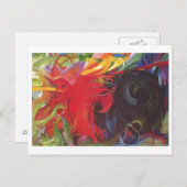 フランツ・マルク - 戦う形態 1914年 色彩 ブラック・レッド ポストカード (正面/裏面)