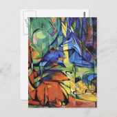 フランツ・マルク-森林(ii)のシカ ポストカード (正面/裏面)