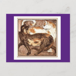 フランツ・マルク、2匹の猫、ファインアート ポストカード