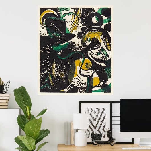 フランツ・マークによる表現の鮮やかなビジョン – Genesis ポスター (ホームオフィス)