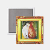 フランツ・マークによる2匹の猫 マグネット (正面/裏面)