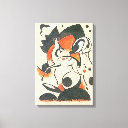 フランツ・マークによる2鹿との合成 キャンバスプリント (正面)