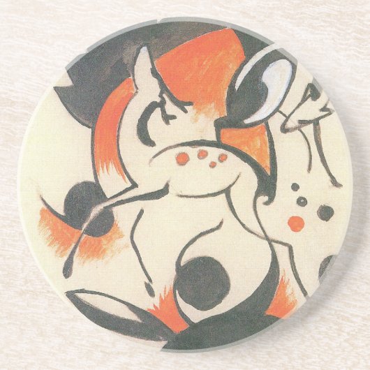 フランツ・マークによる2鹿との合成 コースター (正面)