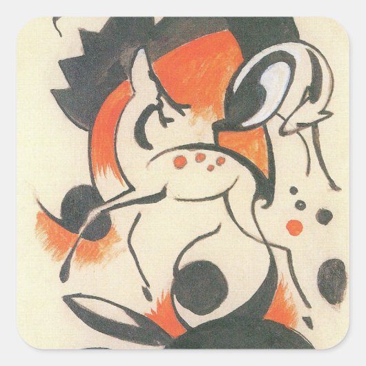 フランツ・マークによる2鹿との合成 スクエアシール (正面)