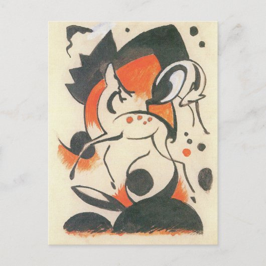 フランツ・マークによる2鹿との合成 ポストカード (正面)