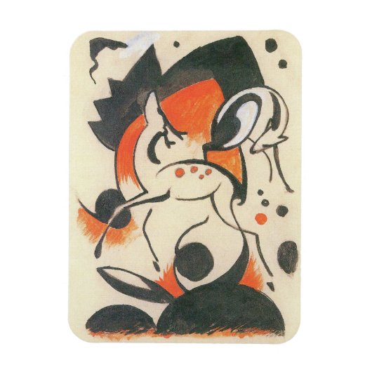 フランツ・マークによる2鹿との合成 マグネット (縦)