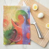 フランツ・マークによる「壊れた形」 ヴィンテージ・アブストラクト・アート キッチンタオル (四つ折り)