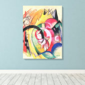 フランツ・マークの抽象的な花 (別名：色付きの花) キャンバスプリント (インサイチュ (ウッドフロア))