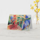 フランツ・マークの虹に乗る青い馬 カード (黄色い花)