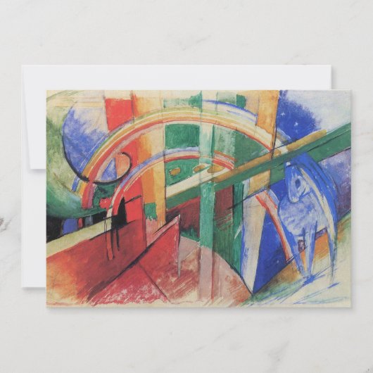 フランツ・マークの虹に乗る青い馬 招待状 (正面)