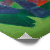 フランツ・マークの青い馬、ヴィンテージ ファイン アート ポスター (角)