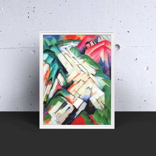 フランツ・マークの『山』（風景）、ヴィンテージ・アート ポスター