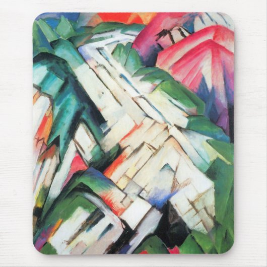 フランツ・マークの『山』(風景)、ヴィンテージ・アート マウスパッド (正面)