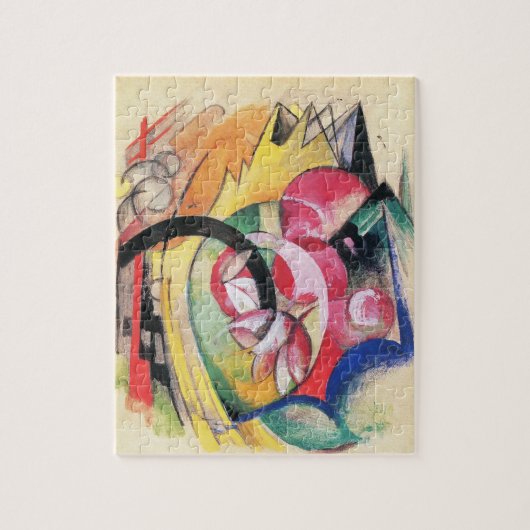 フランツ・マークの『抽象的な花 (別名：色付きの花)』 ジグソーパズル (縦)