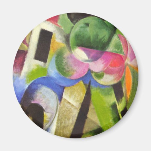 フランツ・マークの「木のある家」ヴィンテージ ファインアート マグネット (正面)