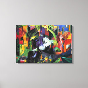 フランツ・マークの「牛の絵」ヴィンテージ・アート キャンバスプリント