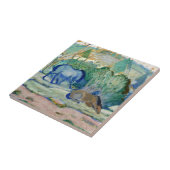 フランツ・マークの「馬の群れ」、ヴィンテージ ファインアート タイル (側面)