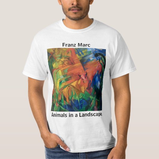 フランツ・マーク・アニマルズが白地に Tシャツ (正面)
