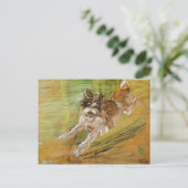 フランツ・マーク：ジャンプ犬のシャリック ポストカード (スタンド正面)