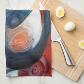 フランツ・マーク・ブルーとイエロー2匹 キッチンタオル (四つ折り)