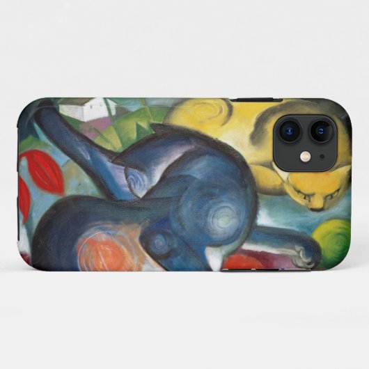 フランツ・マーク・ブルーとイエロー2匹 Case-Mate iPhoneケース (裏面(横))