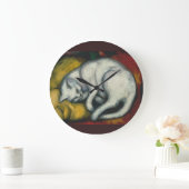 フランツ・マーク・ホワイトキャット ラージ壁時計 (ホーム)