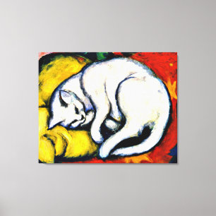 フランツ・マーク – ホワイト・キャット絵画の有名な キャンバスプリント
