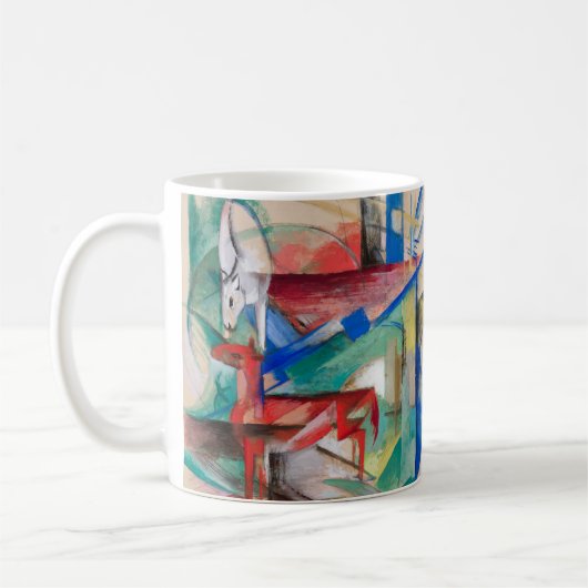 フランツ・マーク・ランドスケープと動物の名絵画誉 コーヒーマグカップ (左)