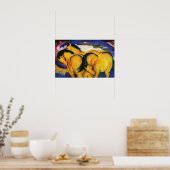 フランツ・マーク・リトル・イエロー・ウマーズ・ポスター ポスター (キッチン)