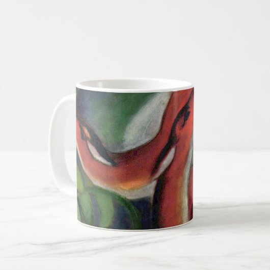 フランツ・マーク・レッド・ディアー有名絵画動物 コーヒーマグカップ (正面左)